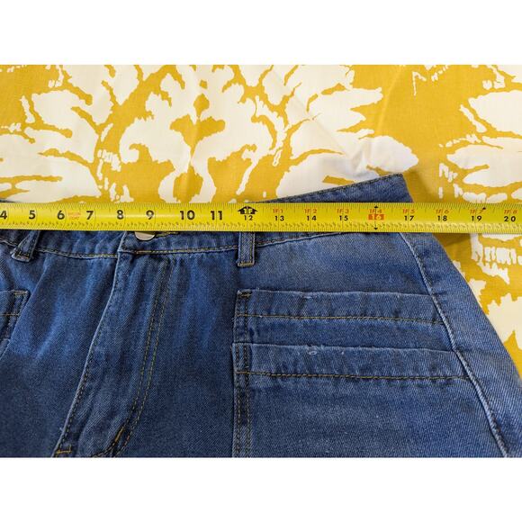 Women's Trendy High Waisted Wide Leg Baggy Ankle Denim Pants Sz XL - Picture 8 of 10